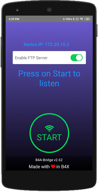 Press on Start to listen