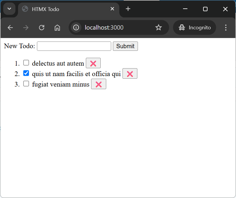 Simple HTMX Project