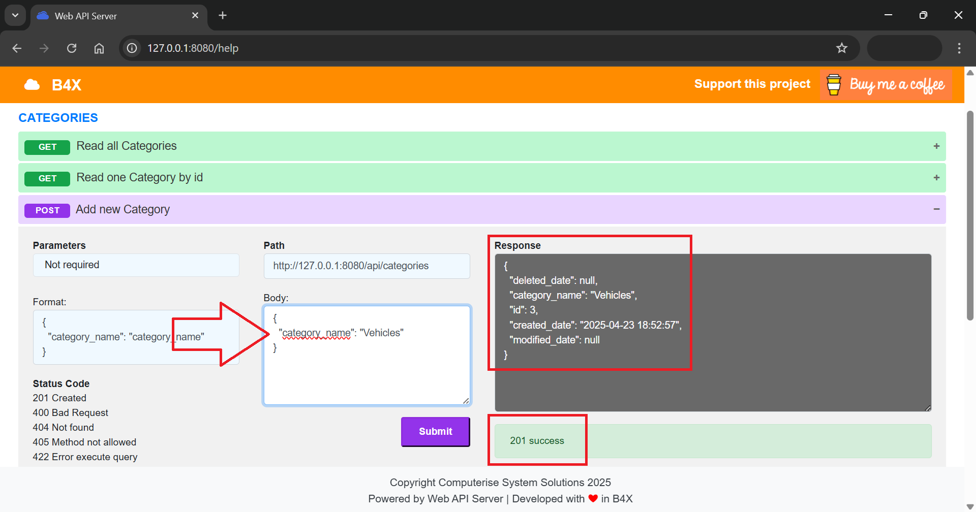 JSON Response Created