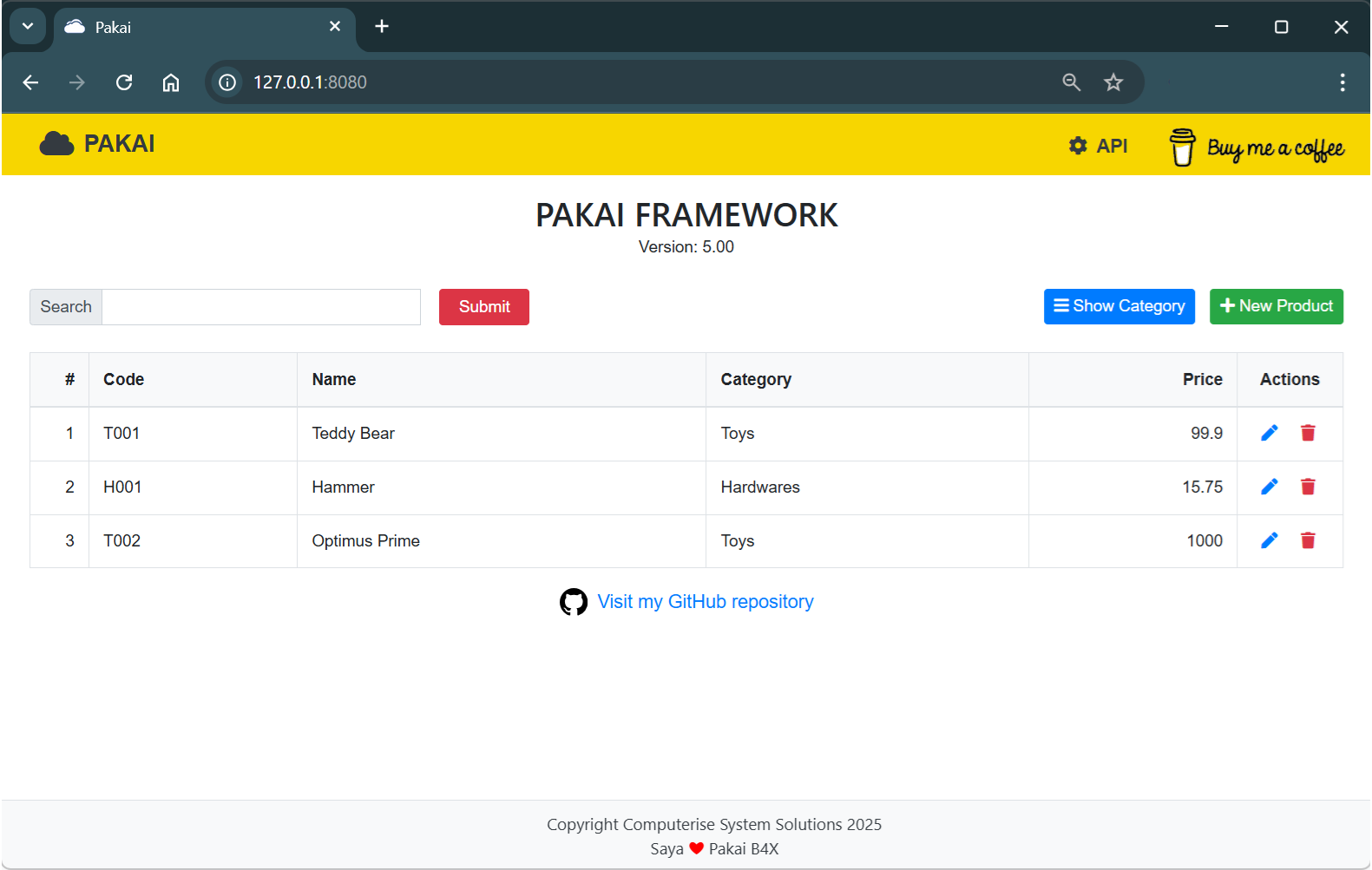 CRUD web app