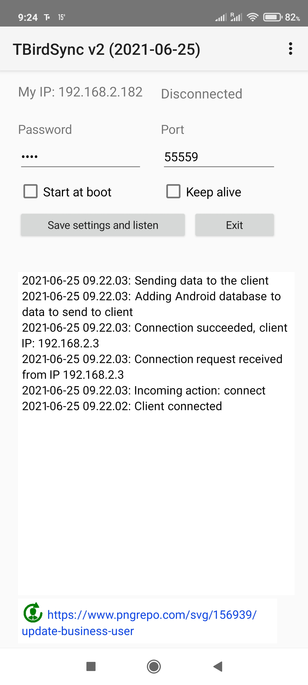 TBirdSync B4A screenshot.jpg