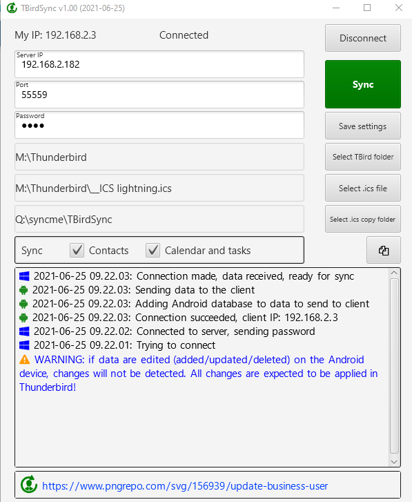 TBirdSync B4J screenshot.PNG
