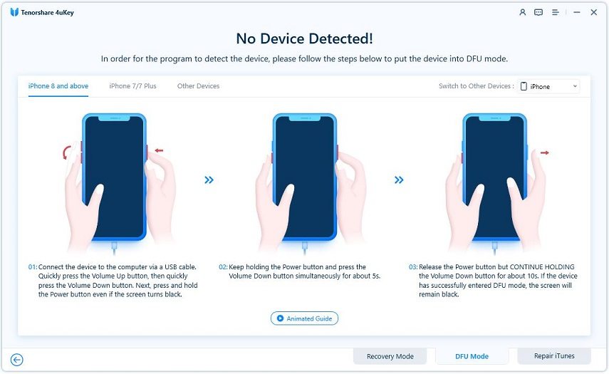 enter dfu mode - 4uKey guide