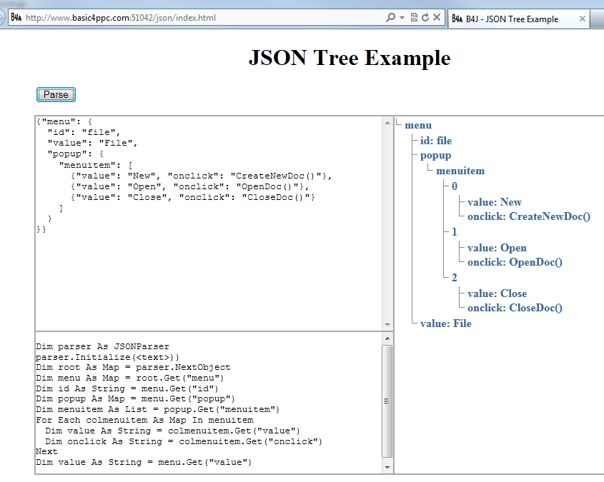 Server Online Json Tree Example B4x Programming Forum